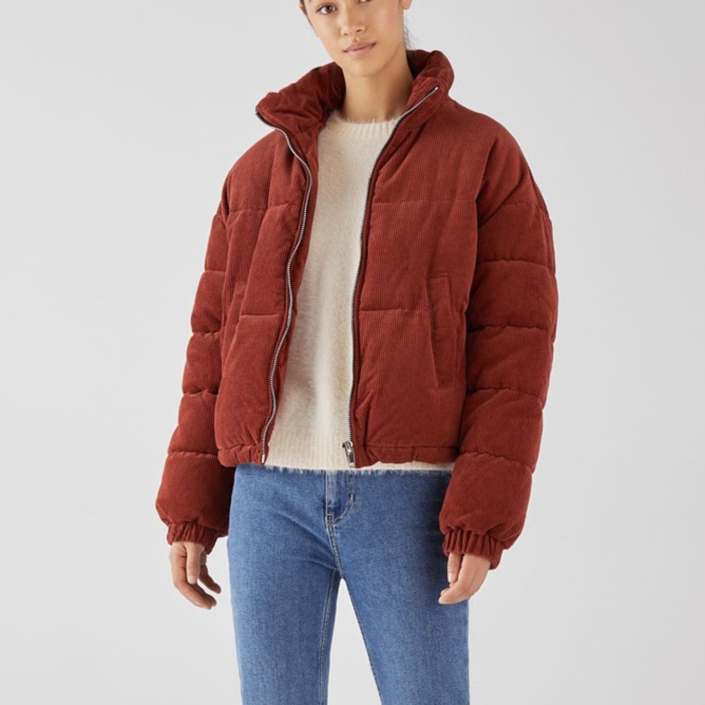 Bershka Corduroy Puffer Jacket